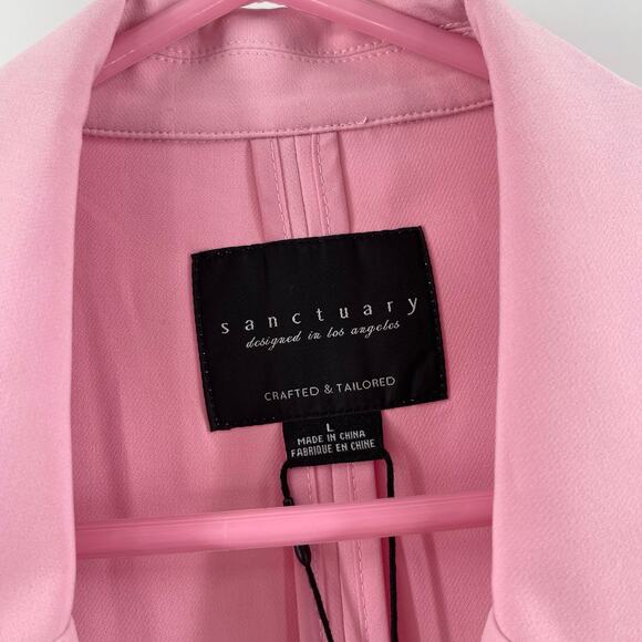 SANCTUARY Blazer Large Bubblegum Pink NWT Tailored Trendy Polyester Stretch - Picture 6 of 13